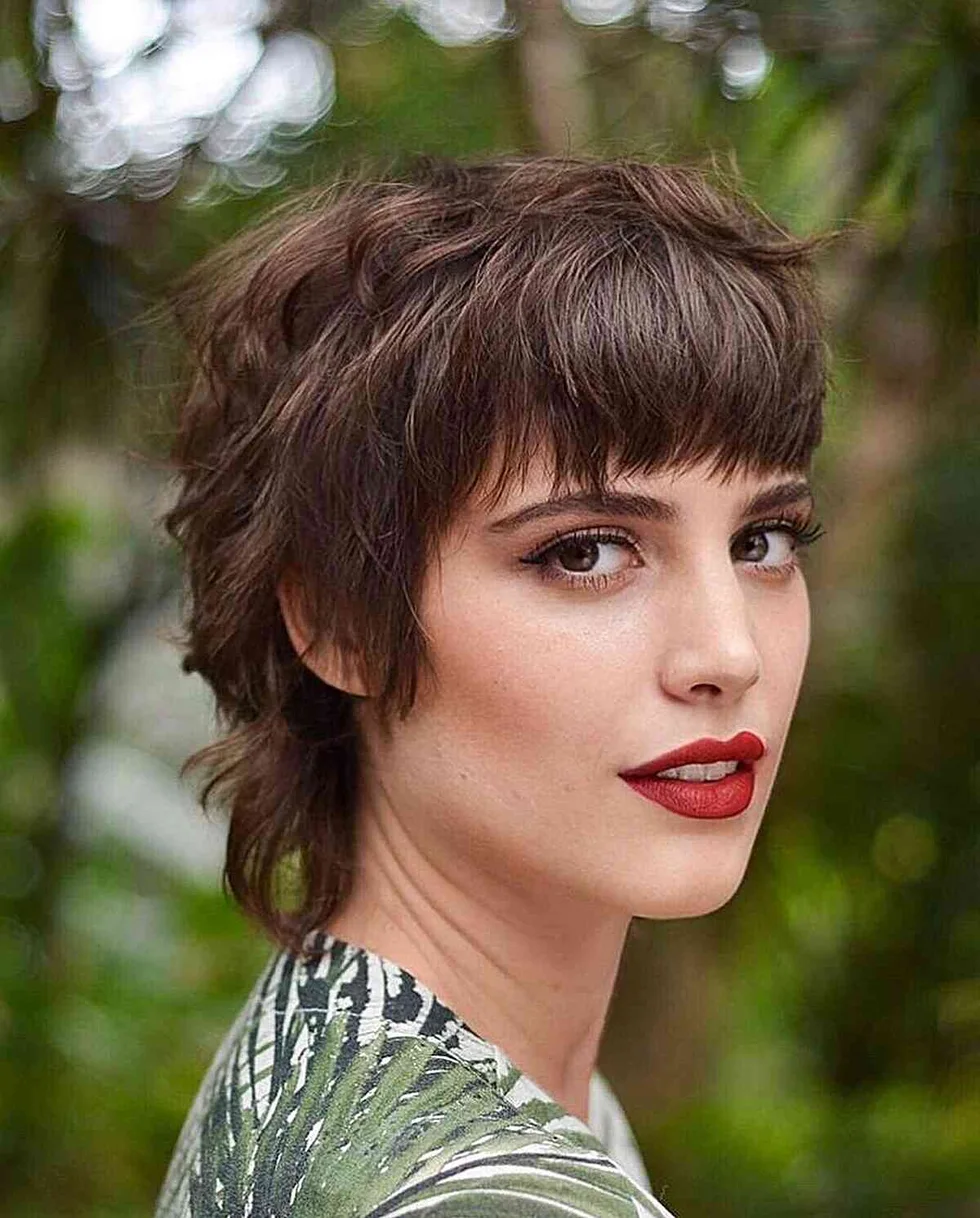 shoulder curly burgundy curly style with curly fringe fringe shown as a baby bangs idea