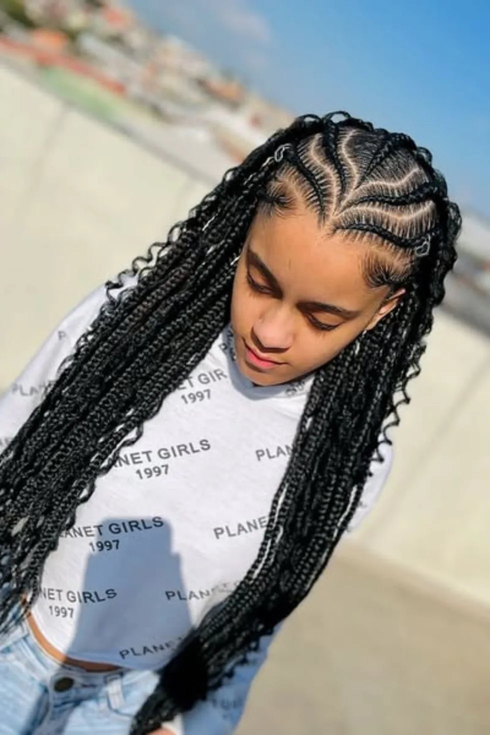 chest braids black knotless shown as a box braids hairstyles styling ideas idea, featuring braids texture