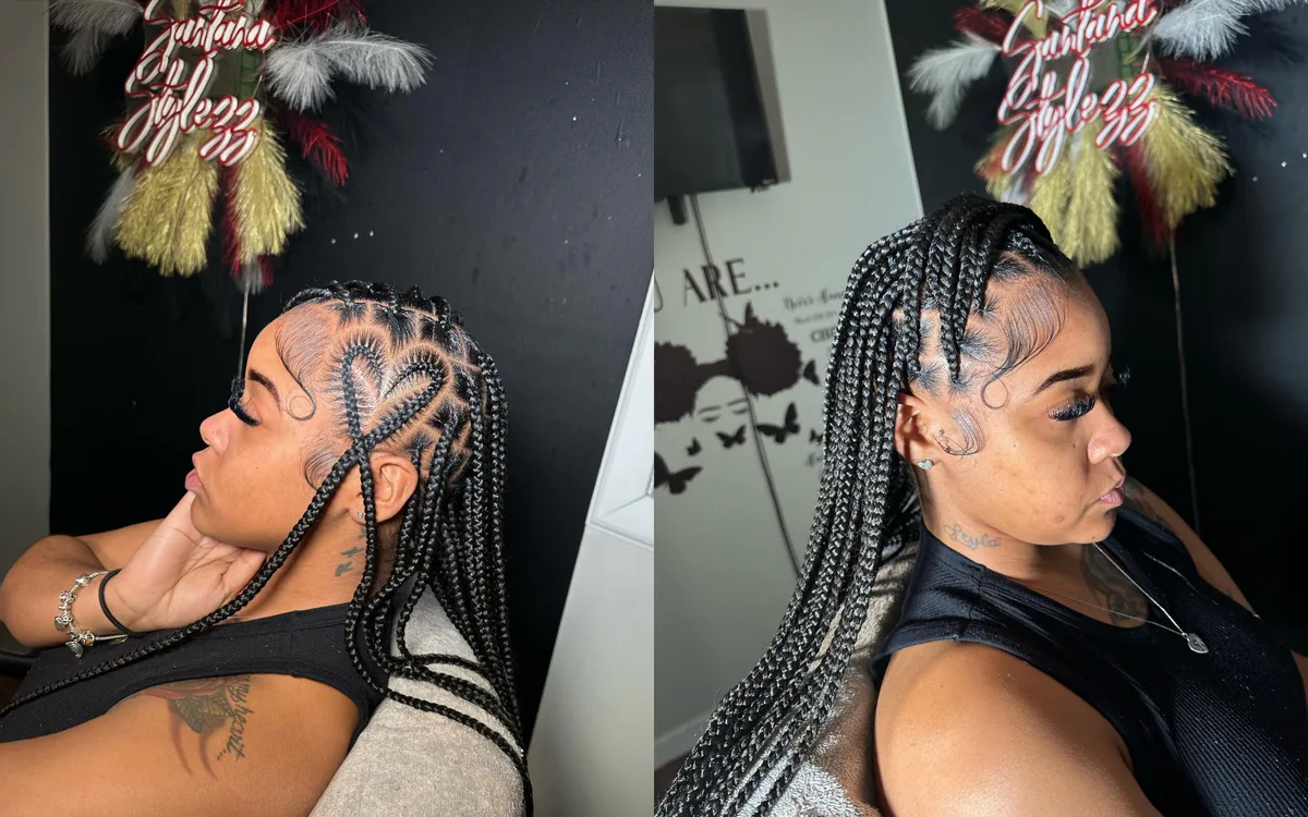 chest braids black knotless shown as a box braids hairstyles styling ideas idea, featuring knotless braid pattern