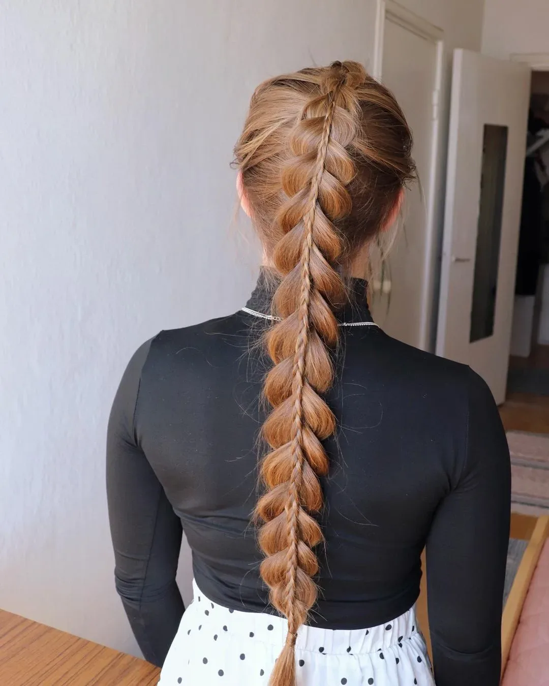 chest braids copper dutch shown as a bubble braid ponytail hairstyles idea