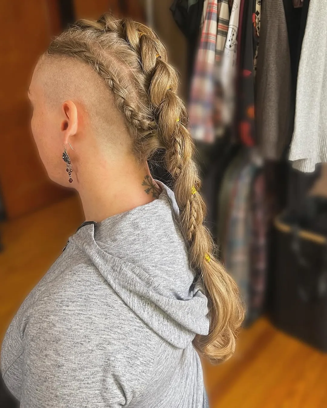 chest braids brunette braid shown as a bubble braid ponytail hairstyles idea