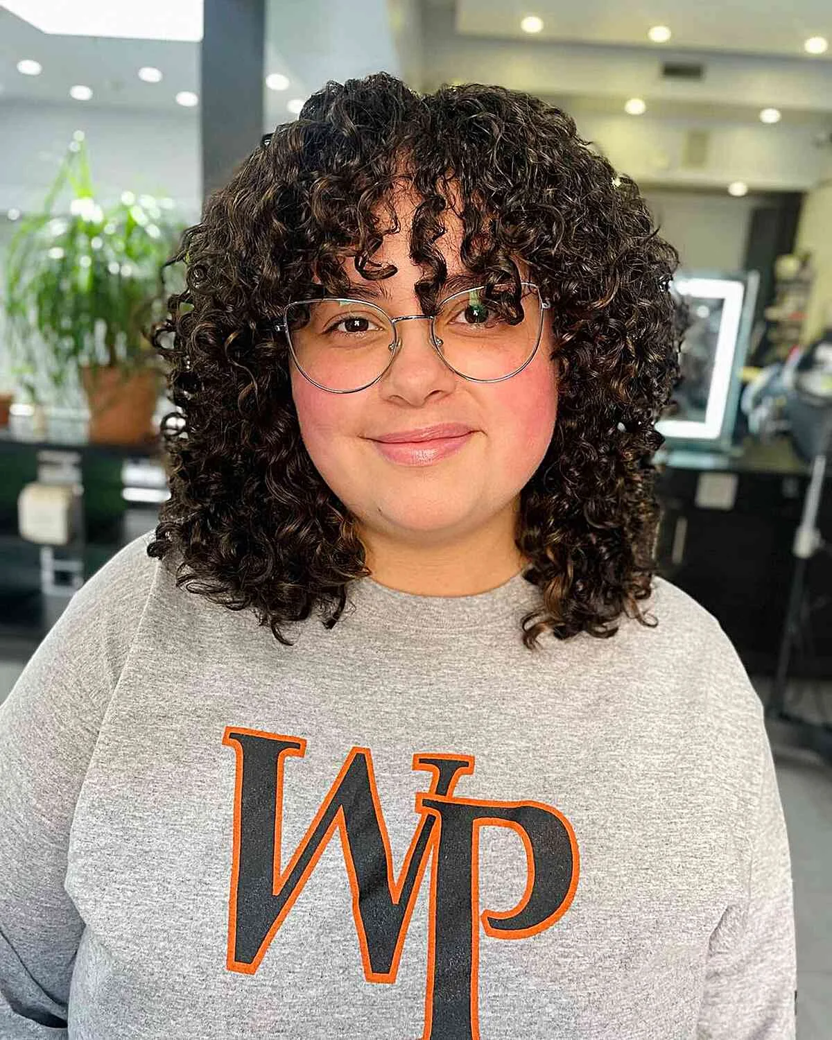 shoulder curly chestnut shag with curly fringe fringe shown as a curly hairstyles ideas idea