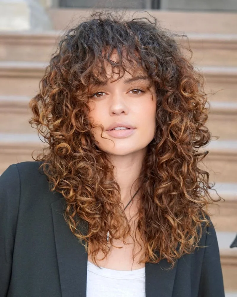 shoulder curly chestnut curly style with curly fringe fringe shown as a curly hairstyles ideas idea