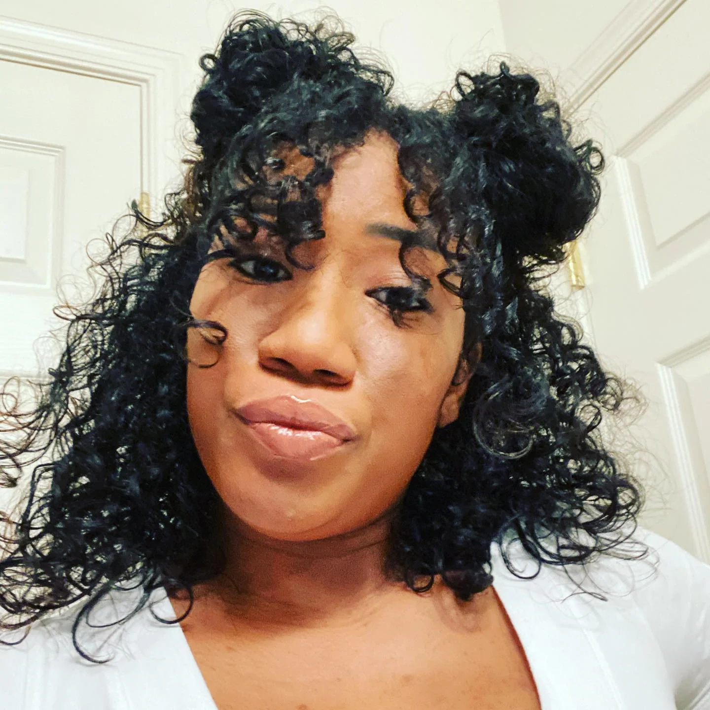 chin curly black bob shown as a curly hairstyles ideas idea