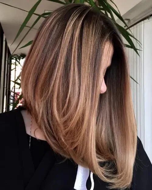 chest wavy caramel layers shown as a dark brown color ideas idea