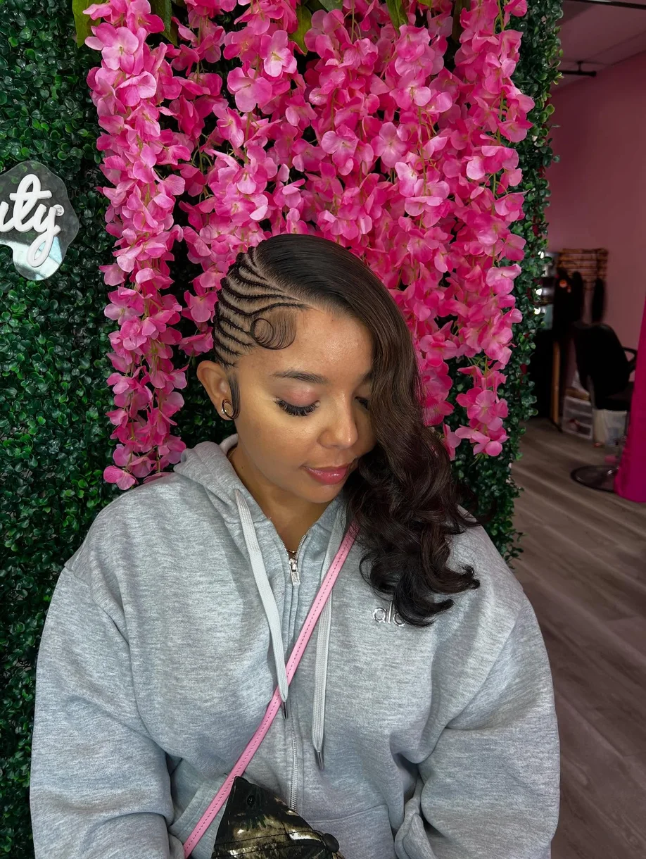 chest braids black cassie braids shown as a easy sidebraid hairstyles idea, featuring medium layering