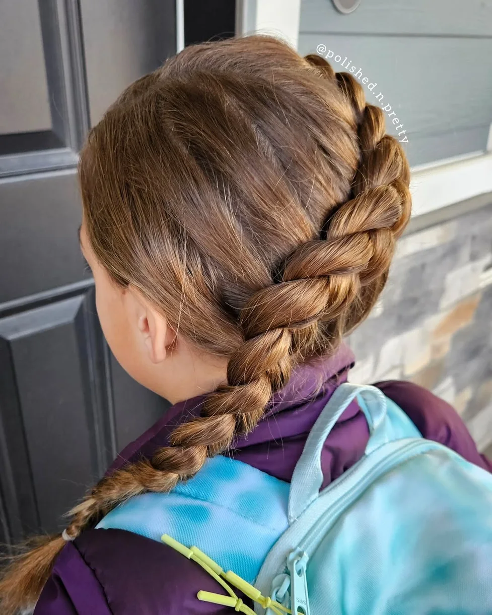 chest straight chestnut french shown as a easy sidebraid hairstyles idea