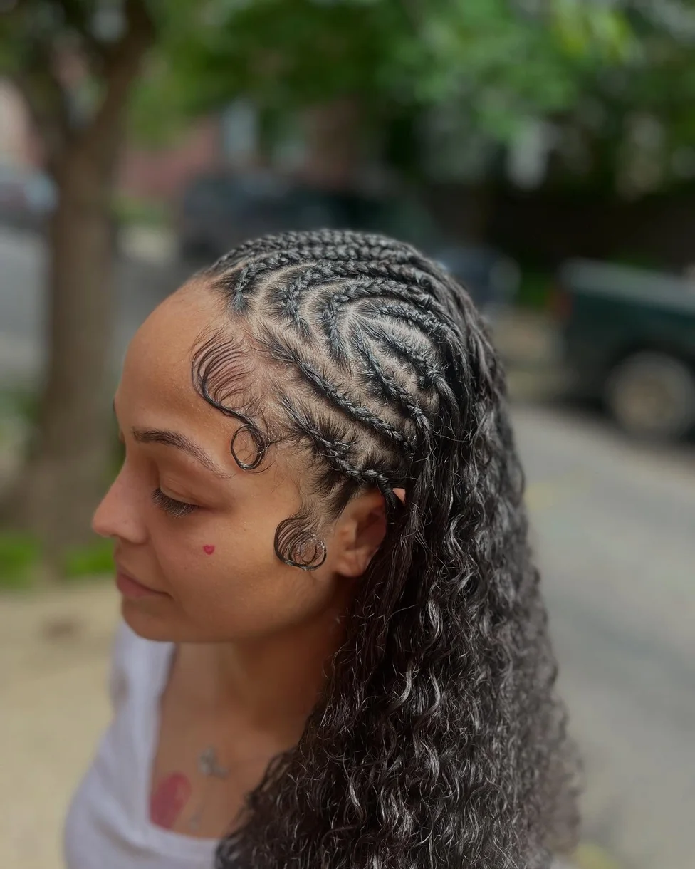 chest braids black fulani shown as a fulani braids idea, featuring braids texture
