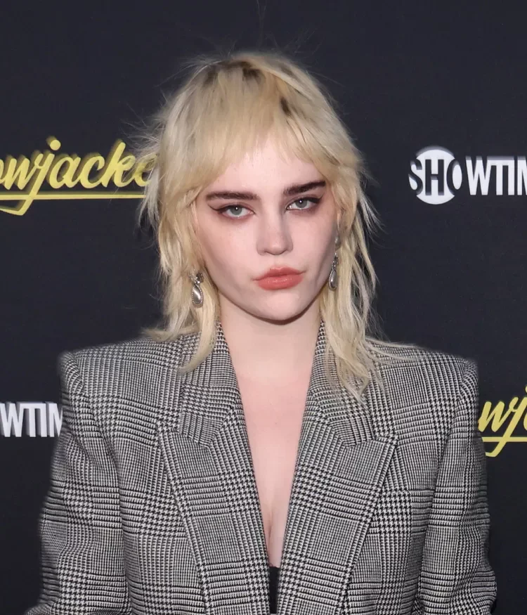 messy blonde shag with fringe showing blonde medium hair with straight texture for thin fine hair