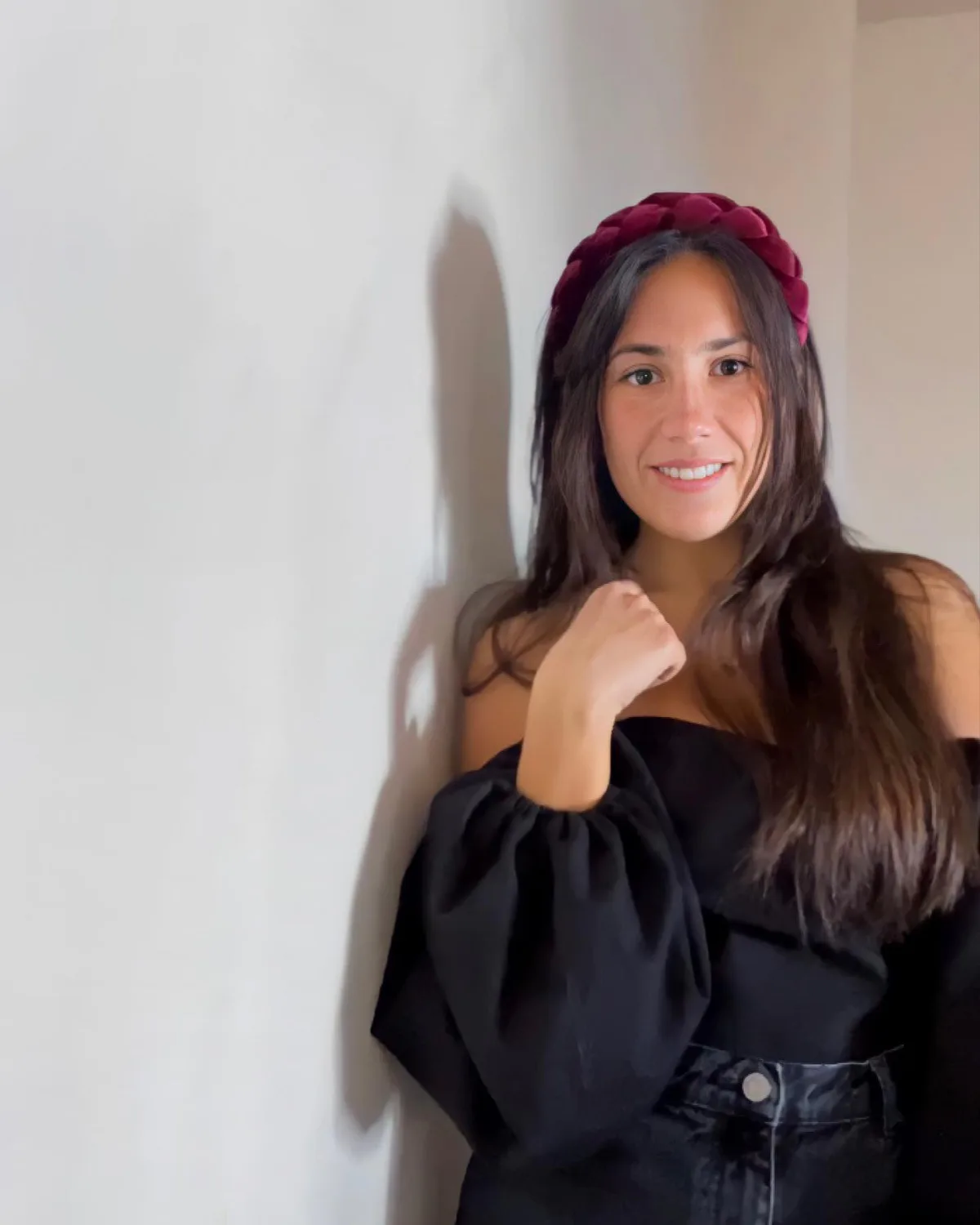 chest straight brunette accessory style shown as a headband hairstyles idea