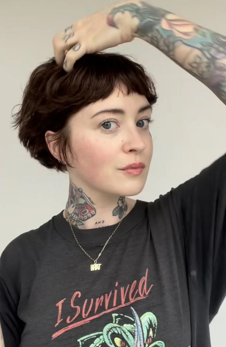 Photo showing baby bangs, with the hairstyle clearly visible.