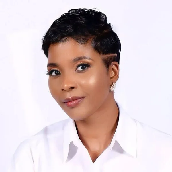 Cropped coily black pixie cut with short natural texture