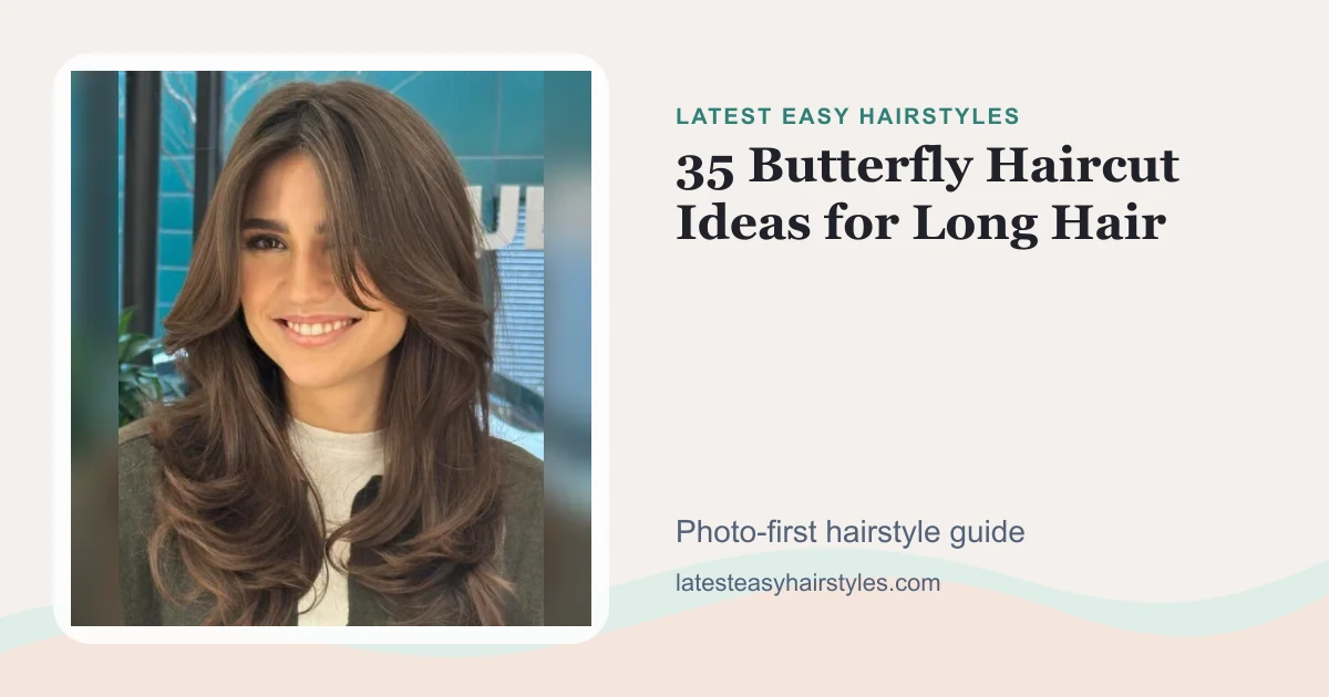35 Butterfly Haircut Ideas for Long Hair social preview with a real hairstyle photo