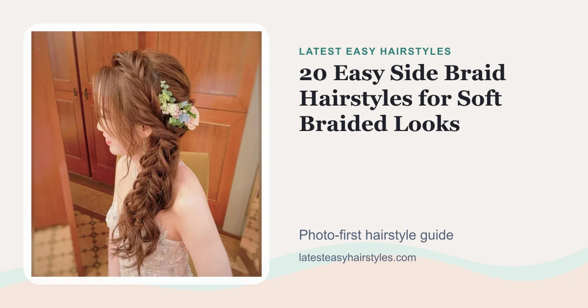 20 Easy Side Braid Hairstyles for Soft Braided Looks social preview with a real hairstyle photo