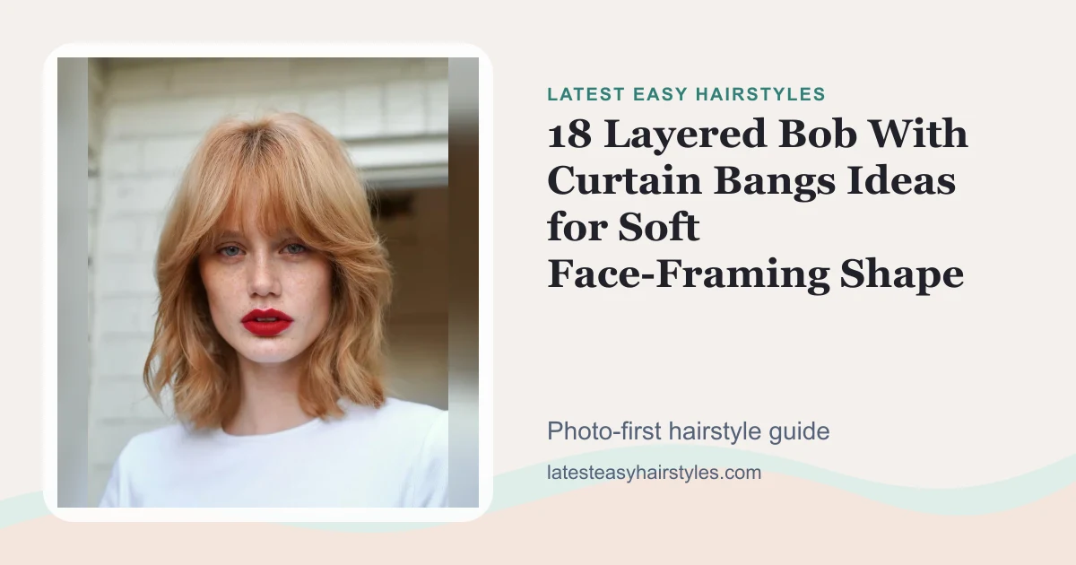 18 Layered Bob With Curtain Bangs Ideas for Soft Face-Framing Shape social preview with a real hairstyle photo