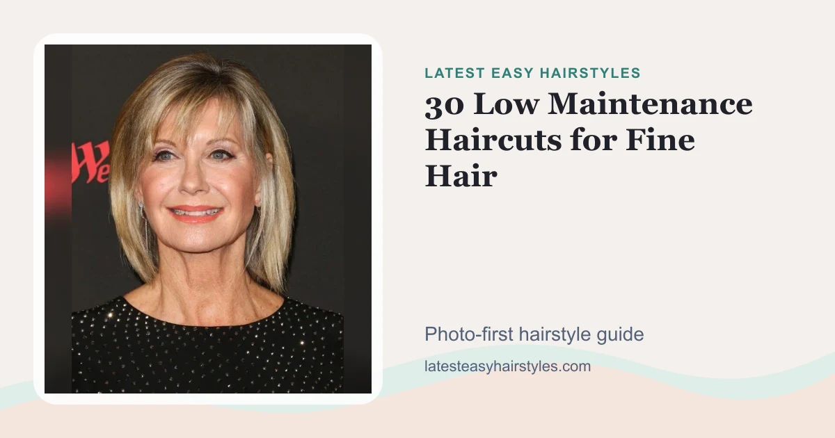 30 Low Maintenance Haircuts for Fine Hair social preview with a real hairstyle photo