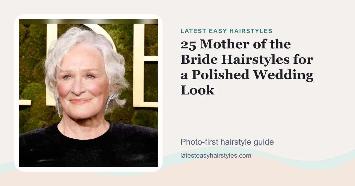 25 Mother of the Bride Hairstyles for a Polished Wedding Look social preview with a real hairstyle photo