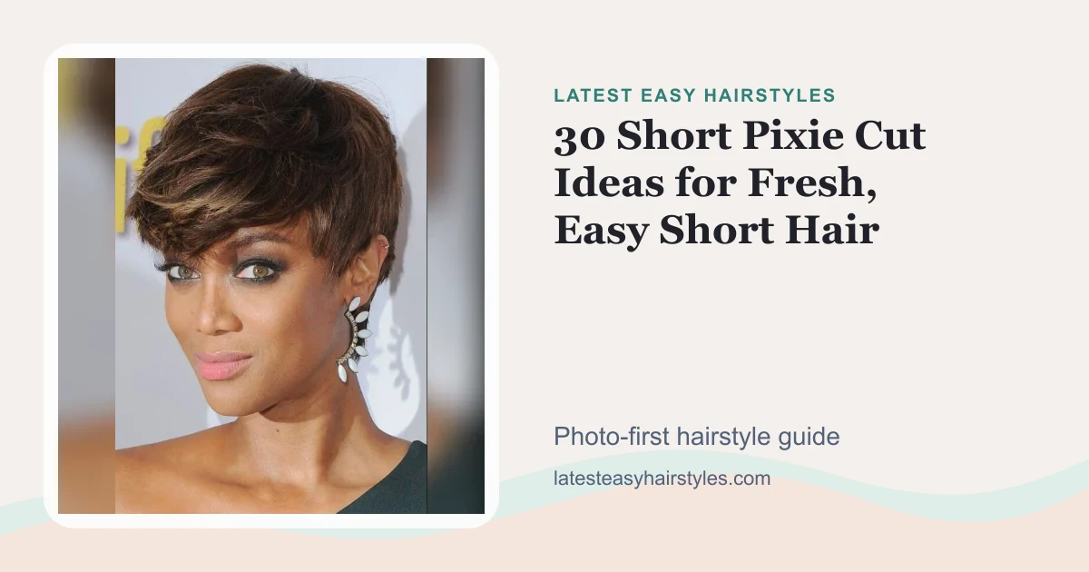 30 Short Pixie Cut Ideas for Fresh, Easy Short Hair social preview with a real hairstyle photo