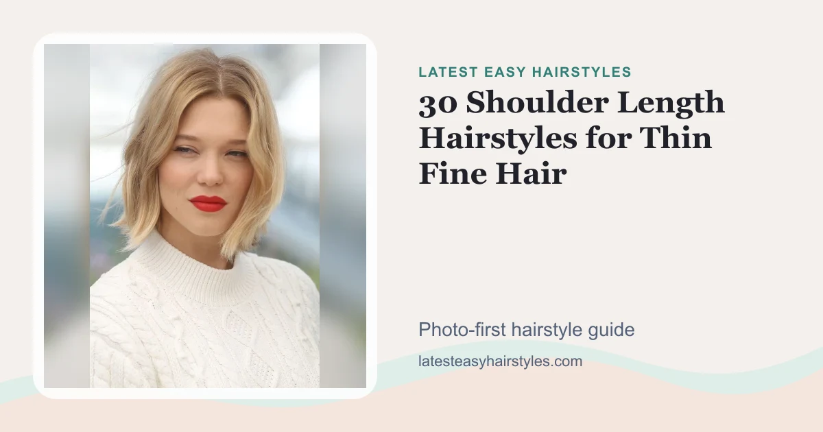 30 Shoulder Length Hairstyles for Thin Fine Hair social preview with a real hairstyle photo