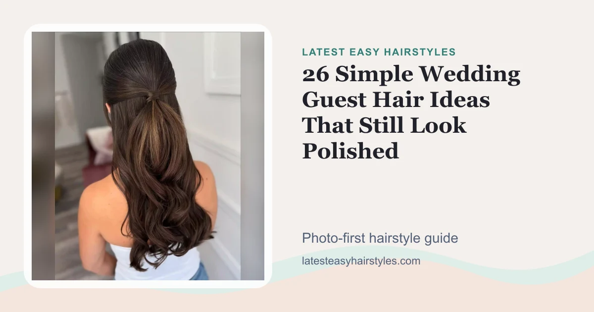 26 Simple Wedding Guest Hair Ideas That Still Look Polished social preview with a real hairstyle photo