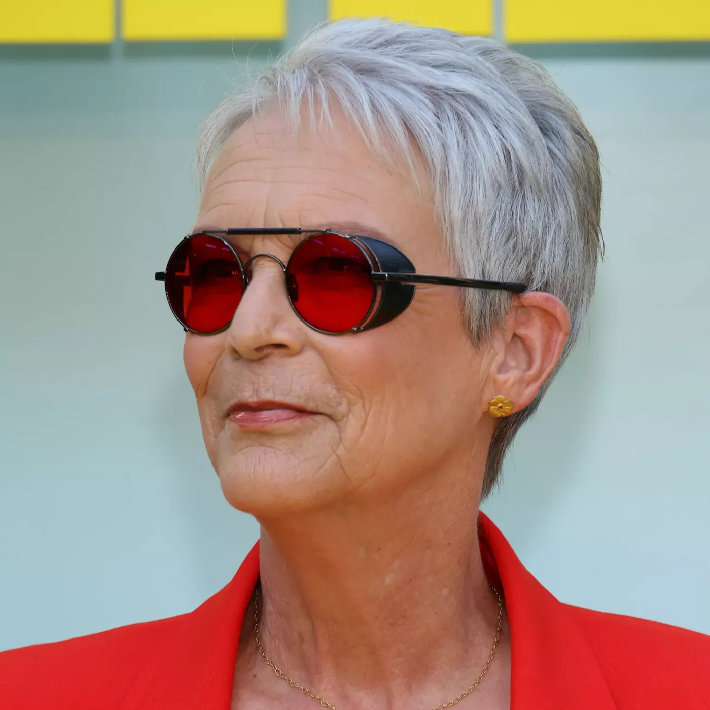 ear straight gray pixie shown as a thin hairstyles for older women idea