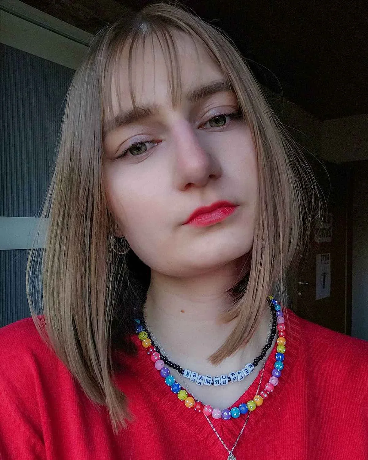 shoulder straight brunette bangs with wispy fringe shown as a thin hairstyles round face idea
