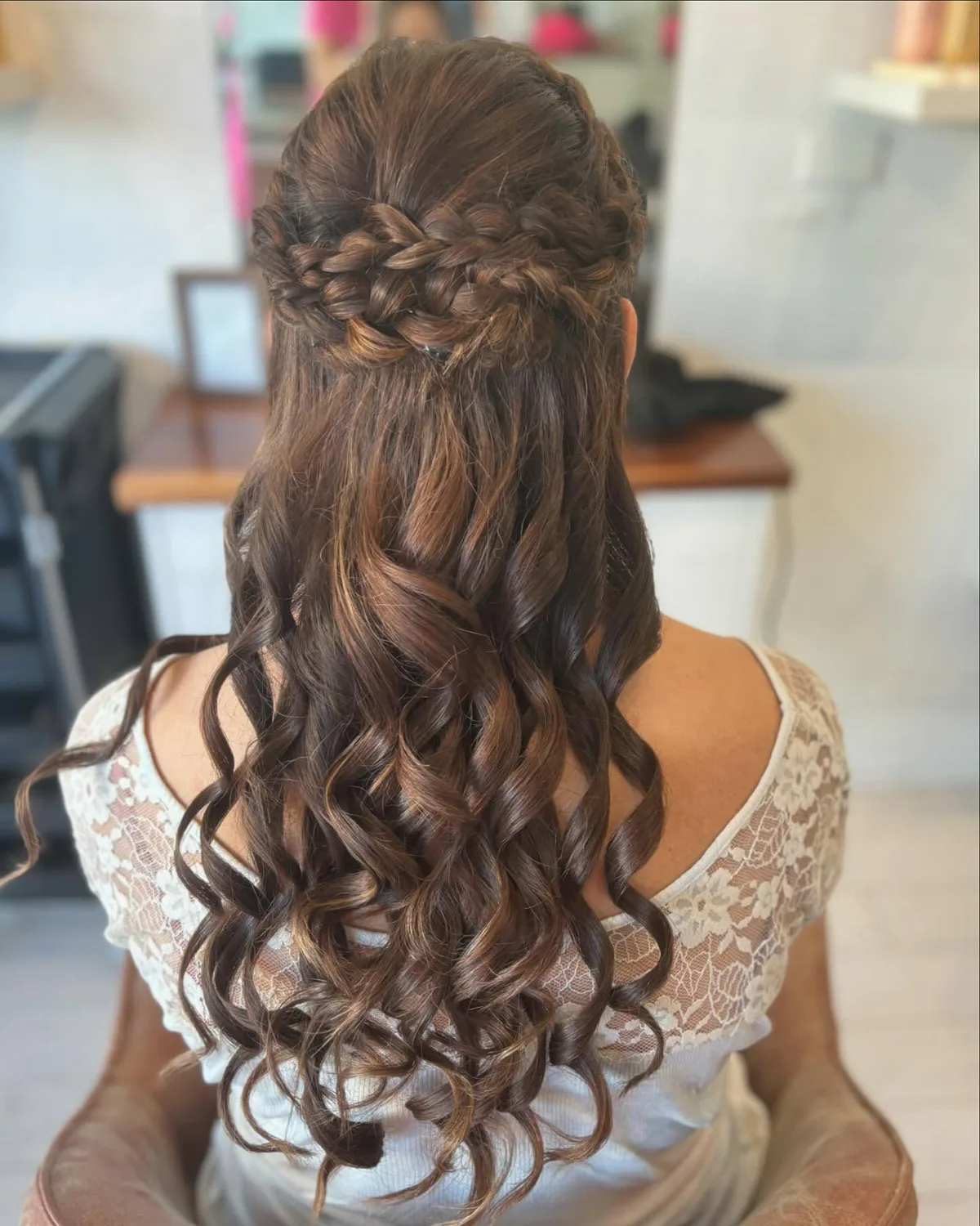 chest braids brunette braid shown as a waterfall hairstyles idea, featuring braids texture