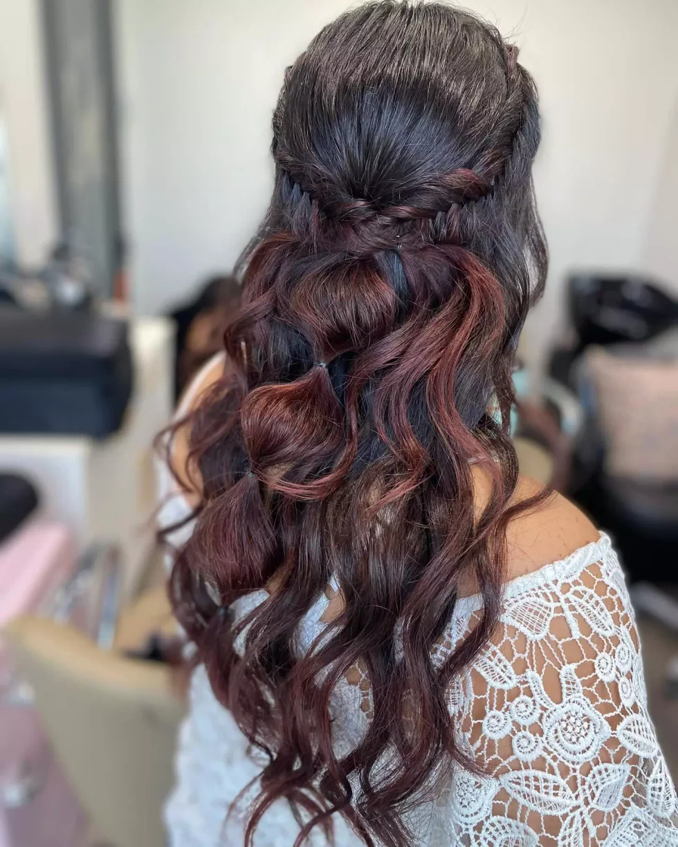 chest braids black fulani shown as a wedding hairstyles ideas for long hair idea, featuring chest outline